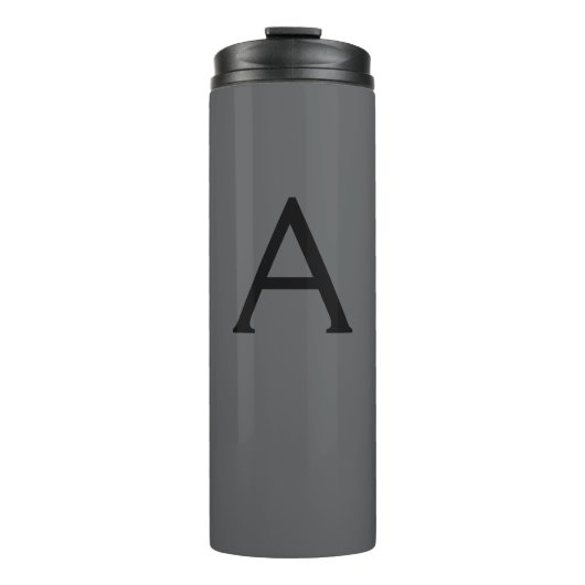 Bouteilles Isothermes Monogramme simple gris classique Ajouter un nom in (Devant)