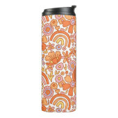 Bouteilles Isothermes Monogramme super Retro Orange Florals (Tourné sur la gauche)