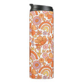 Bouteilles Isothermes Monogramme super Retro Orange Florals (Tourné sur la droite)