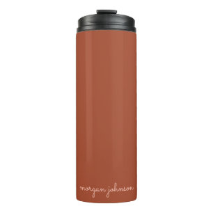 Bouteilles Isothermes Monogramme tendance   Orange brûlé + Nom du script