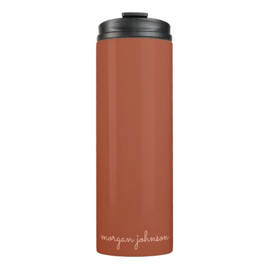 Bouteilles Isothermes Monogramme tendance | Orange brûlé + Nom du script (Devant)