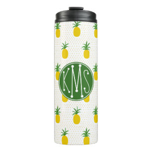 Bouteilles Isothermes Monogramme tropical d'or des ananas