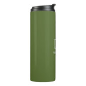 Bouteilles Isothermes Monogramme vert olive foncé moderne (Tourné sur la gauche)