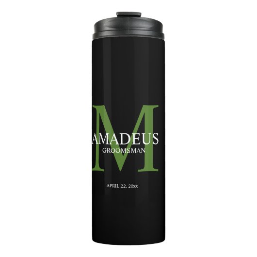 Bouteilles Isothermes Monogramme vert tumeur thermique nommée (Devant)