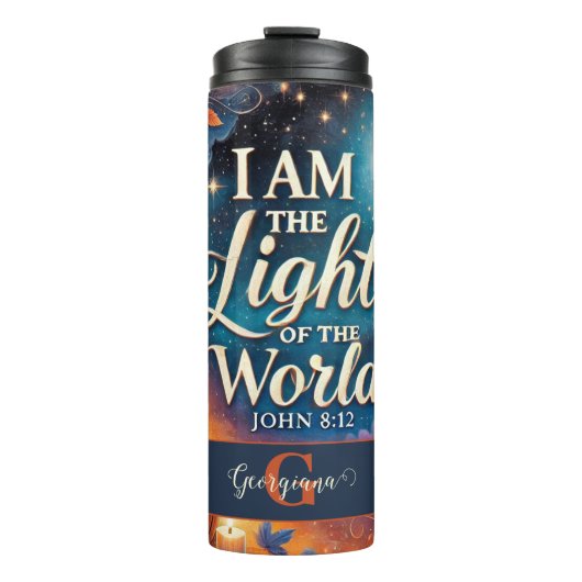 Bouteilles Isothermes Monogramme Vibrant Christian Halloween Bible Verse (Devant)