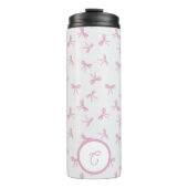 Bouteilles Isothermes Monogrammed Frilly Coquette Pink watercolor Bow  (Devant)