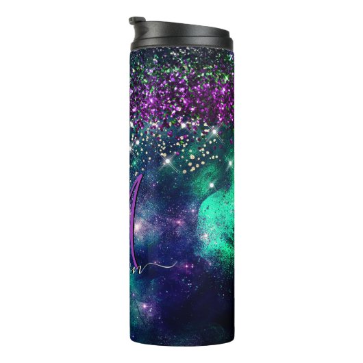 Bouteilles Isothermes Monographie de parties scintillant vert foncé mou (Tourné sur la droite)