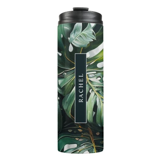 Bouteilles Isothermes Monstera Feuilles Tropical Custom Thermal Tumbler (Devant)