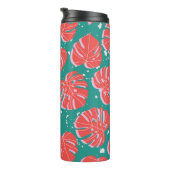 Bouteilles Isothermes Monstère rouge : motif tropical vert (Tourné sur la droite)