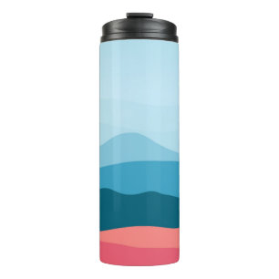 Bouteilles Isothermes Montagnes Abstraites Modernes Bleu Rose Pastel