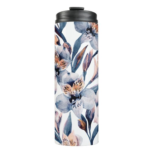 Bouteilles Isothermes Moody Alstroemeria : Motif des fleurs d'aquarelle (Devant)