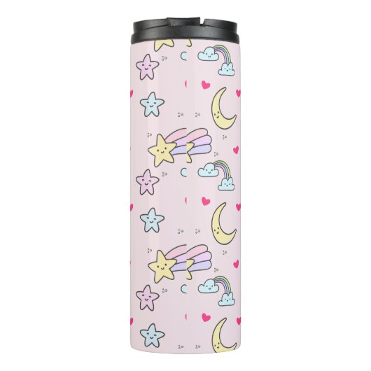 Bouteilles Isothermes Moon, Stars and Clouds Pattern on Rose (Dos)
