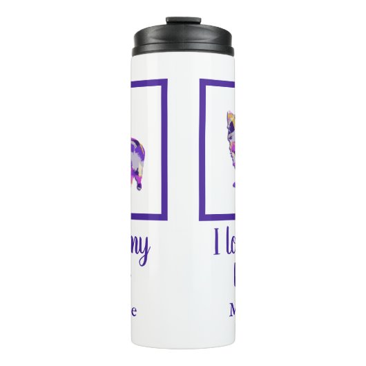 Bouteilles Isothermes Morkie mignonne Chien Silhouette violet PY&B (Devant)