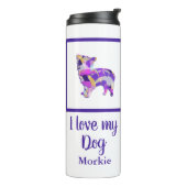 Bouteilles Isothermes Morkie mignonne Chien Silhouette violet PY&B (Tourné sur la gauche)