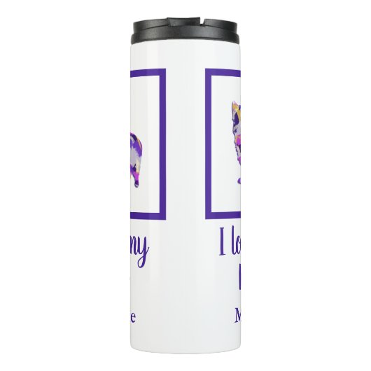 Bouteilles Isothermes Morkie mignonne Chien Silhouette violet PY&B (Dos)