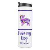 Bouteilles Isothermes Morkie mignonne Chien Silhouette violet PY&B (Tourné sur la droite)