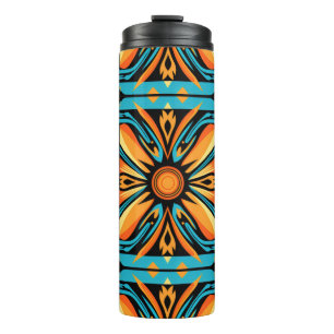 Bouteilles Isothermes Mosaïque décorative bleu jaune orange