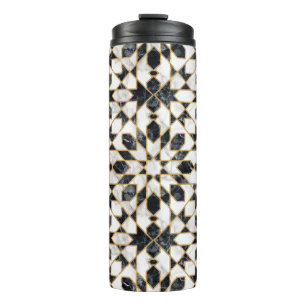 Bouteilles Isothermes Mosaïque marocaine noire et Marbre blanc
