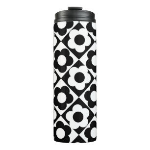 Bouteilles Isothermes Motif à bille en diamant noir et blanc