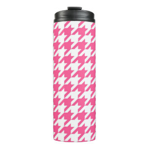 Bouteilles Isothermes Motif à carreaux pied-de-poule rose et blanc 