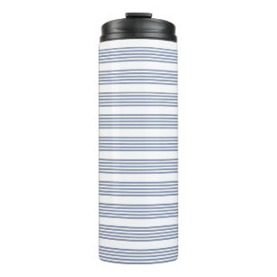 Bouteilles Isothermes Motif à cinq bandes bleu-gris et blanc