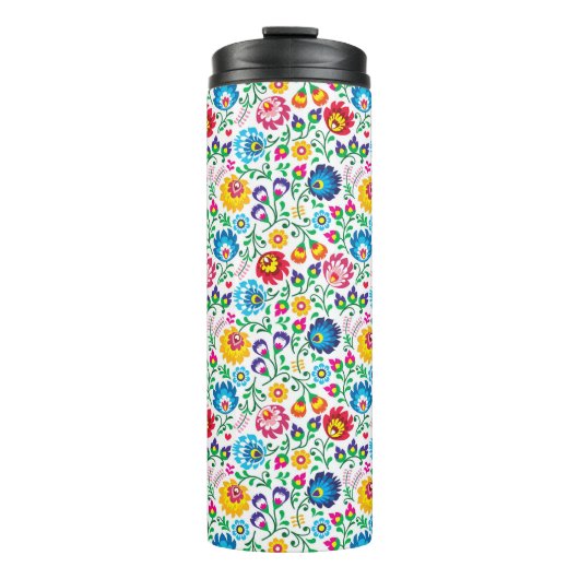 Bouteilles Isothermes Motif à fleurs d'art populaire 2 (Devant)