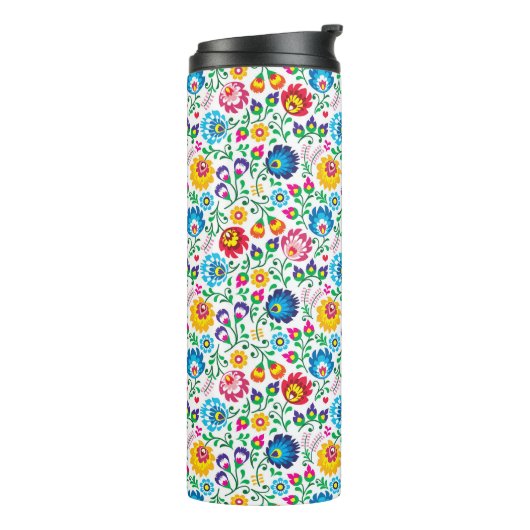Bouteilles Isothermes Motif à fleurs d'art populaire 2 (Tourné sur la gauche)