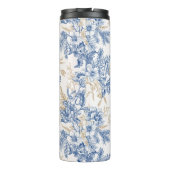 Bouteilles Isothermes Motif à fleurs Vintage d'hiver bleu (Dos)