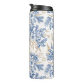 Bouteilles Isothermes Motif à fleurs Vintage d'hiver bleu (Tourné sur la droite)