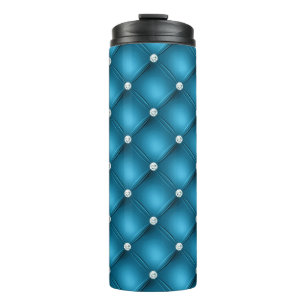 Bouteilles Isothermes Motif à losanges capitonné bleu moyen de luxe