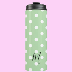 Bouteilles Isothermes Motif à pois verts classiques et monogramme
