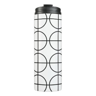 Bouteilles Isothermes Motif à rayures de cercle noir et blanc