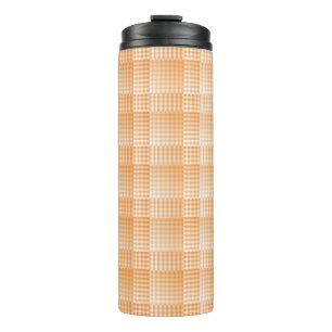 Bouteilles Isothermes Motif abstrait à carreaux orange et blanc
