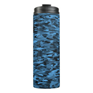 Bouteilles Isothermes Motif Abstrait Bleu Noir