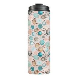 Bouteilles Isothermes Motif Abstrait chatoyant en Turquoise, Rose