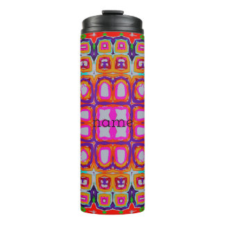 Bouteilles Isothermes Motif abstrait de kaléidoscope orange rose vibrant