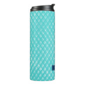 Bouteilles Isothermes Motif Abstrait de traits de ligne turquoise (Tourné sur la gauche)