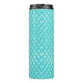 Bouteilles Isothermes Motif Abstrait de traits de ligne turquoise (Dos)