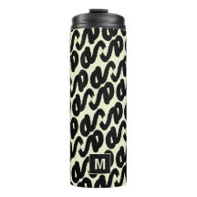 Motif abstrait élégant noir et blanc monogramme