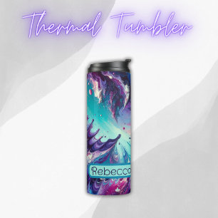 Bouteilles Isothermes Motif Abstrait monogramme Turquoise et rose  