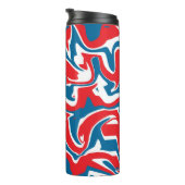 Bouteilles Isothermes Motif abstrait rouge blanc et bleu (Tourné sur la droite)