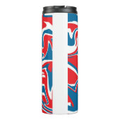 Bouteilles Isothermes Motif abstrait rouge blanc et bleu (Dos)