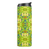 Bouteilles Isothermes Motif Abstrait vert et bleu avec points rouges (Tourné sur la gauche)