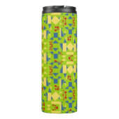 Bouteilles Isothermes Motif Abstrait vert et bleu avec points rouges (Dos)