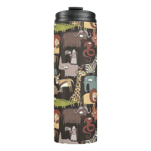 Bouteilles Isothermes Motif africain d'animaux (Devant)