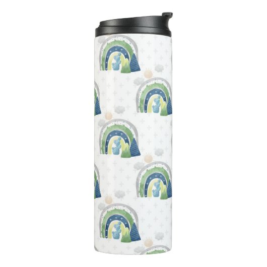 Bouteilles Isothermes Motif arc-en-ciel aquarelle (Tourné sur la gauche)