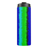 Bouteilles Isothermes Motif arc-en-ciel bleu vert abstrait 3D (Devant)