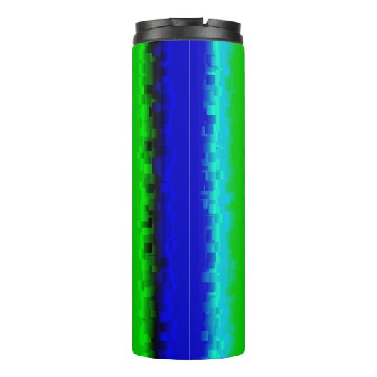 Bouteilles Isothermes Motif arc-en-ciel bleu vert abstrait 3D (Dos)