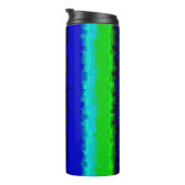 Bouteilles Isothermes Motif arc-en-ciel bleu vert abstrait 3D (Tourné sur la droite)