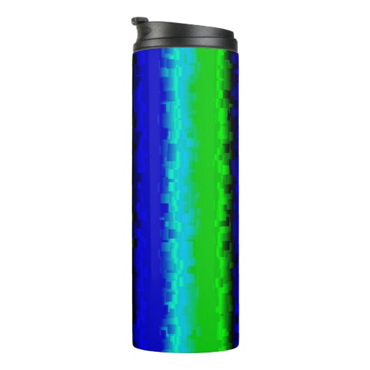 Bouteilles Isothermes Motif arc-en-ciel bleu vert abstrait 3D (Tourné sur la droite)